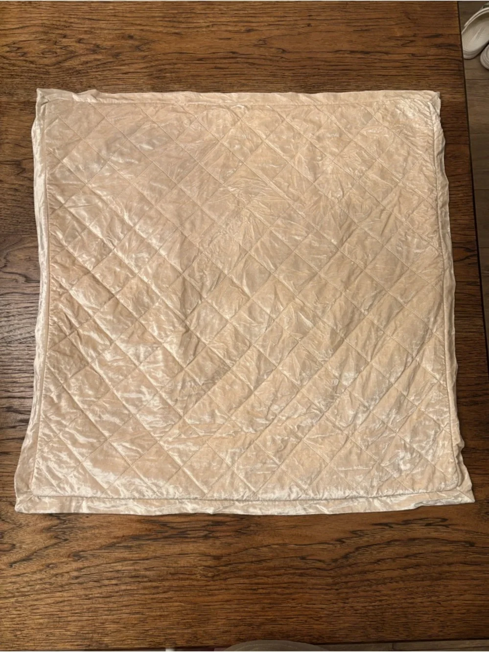 Lili Alessandra Champagne Quilted Velvet Euro Pillow Cover 26” Luxury Designer